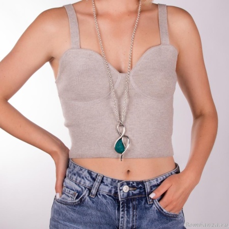 Колье Tra-la-ra, Infinity, с подвеской и вставкой из смолы, TLR23-231P203 бирюзовый