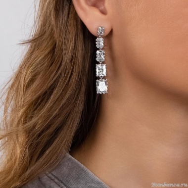 Серьги Moon Paris, Bohemia, с кристаллами, MB-24.06-009 серебристый