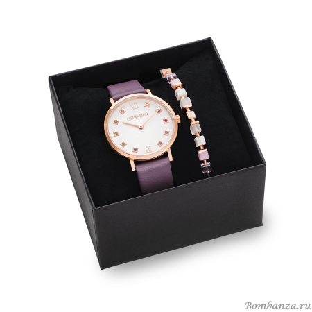 Часы+Браслет Coeur de Lion, Purple-White 7611/50-0814. Германия