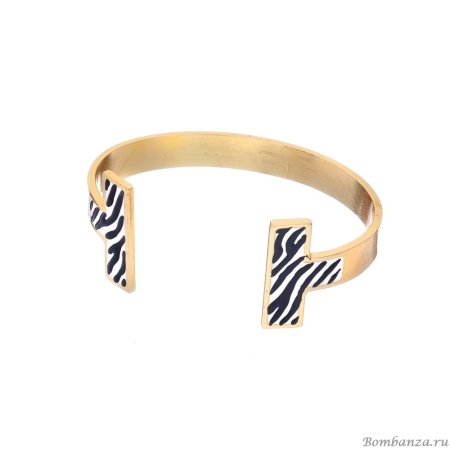 Браслет Francesca Bianchi, кафф, с эмалью, FB25.2-27B золотистый, 7см