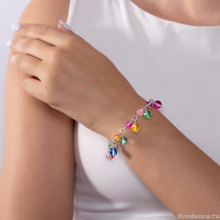 Браслет Lanzerotti, Hello babe!, с цветными кристаллами, LZ-25.07-208 розовый