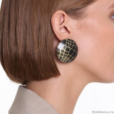 Серьги Katerina Vassou, Mawu, со змеиным принтом, KV23-307130GP черный