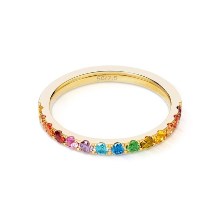 Кольцо Coeur de Lion, Multicolour Rainbow-Gold 58, 0146/40-1535 58