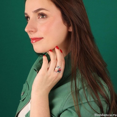 Кольцо TARATATA, Chapardeuse, разъемное, со смолой, бусинами и нитью, TT-H24-07415-105 розовый