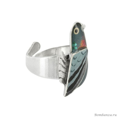 Кольцо TARATATA, Le facteur, цветная смола, блестки, слюдяная пудра, TT-T25-01401-10G серебристый