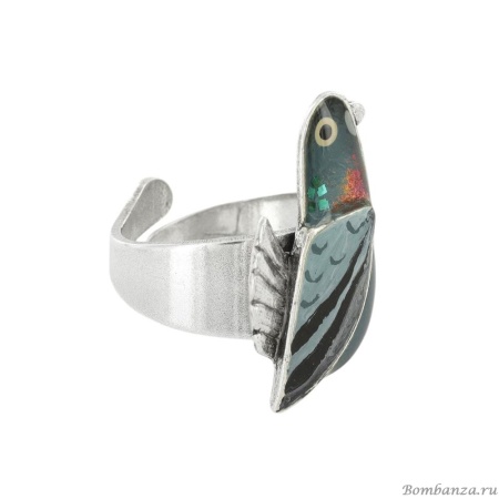 Кольцо TARATATA, Le facteur, цветная смола, блестки, слюдяная пудра, TT-T25-01401-10G серебристый