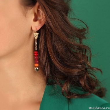 Серьги TARATATA, Glam Rock, со стеклянными бусинами, TT-H23-08738-203 красный Серьги TARATATA, Glam Rock, со стеклянными бусинами, TT-H23-08738-203 красный