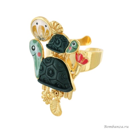 Кольцо TARATATA, Carapate, разъемное, смола, декоративные элементы, TT-T22-01406-20M золотистый