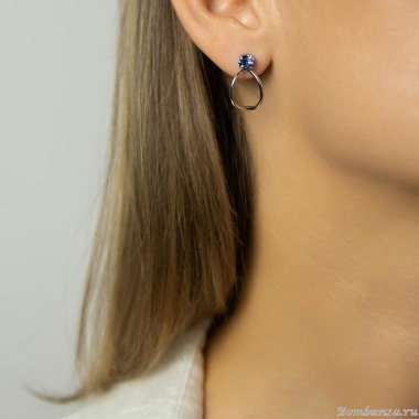 Серьги Catherine Bijoux, Starlight, с кристаллом, CB25.1-5403FS голубой