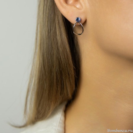 Серьги Catherine Bijoux, Starlight, с кристаллом, CB25.1-5403FS голубой