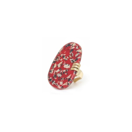 Кольцо Nature Bijoux, Sicilia, разъемное, с далматинской яшмой в смоле, NB25.2-19-25885 красный