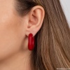 Серьги Moon Paris, Lorian, полукольца из каучука, ML-24.03-025 красный Серьги Moon Paris, Lorian, полукольца из каучука, ML-24.03-025 красный