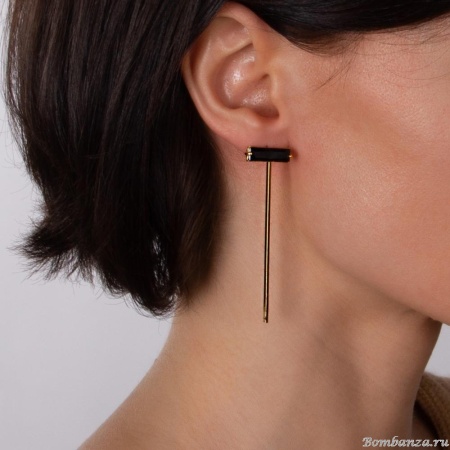 Серьги Nuance, Nuance, асимметричные, с кристаллом, NFN-23.12-086 черный Серьги Nuance, Nuance, асимметричные, с кристаллом, NFN-23.12-086 черный