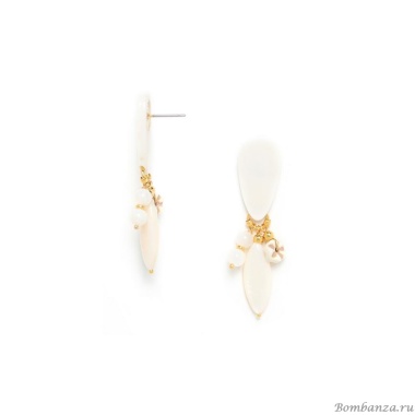 Серьги Nature Bijoux, Ivory, кость,говлит,перламутр жемчужный, NB22.1-12-77243 белый