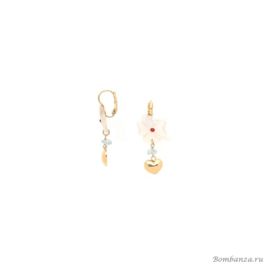 Серьги Franck Herval, Angelica, перламутр, аквамарин, кристалл Swarovski, FH25.2-12-69642 белый