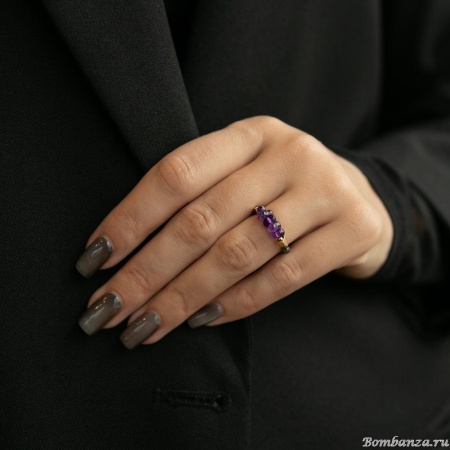 Кольцо Lanzerotti, Elisir, стрейч, аметист, пирит, гематит, LZ-25.10-338 фиолетовый