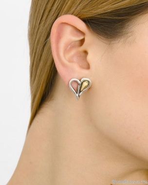 Серьги Tra-la-ra, Pasion, в форме сердца, TLR24-241P104 красный