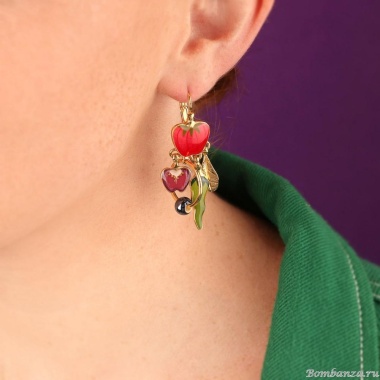 Серьги TARATATA, Paprika, смола, микрошарики, керамическая бусина, TT-H25-12701-20M золотистый