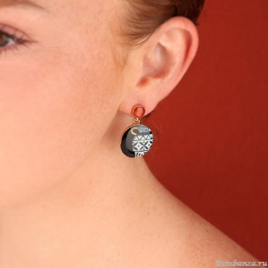 Серьги TARATATA, Antique, смола, слюдяная пудра, золотая краска, TT-H25-07960-20M золотистый