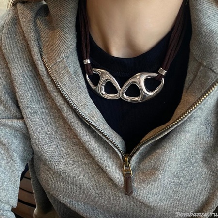 Колье Ciclon, Eden, текстиль, металл, CN-251804 серебристый