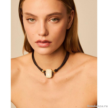 Колье VIDDA, Lily, кожаное, с кристаллом Swarovski, VD25.1-02081 хрустальный, 55см