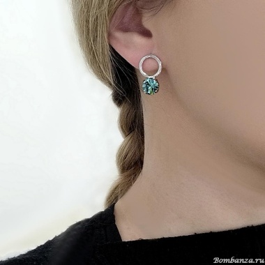 Серьги Catherine Bijoux, More is more for crystals, с кристаллом, CB25.1-5325FS синий