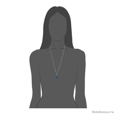 Колье Moon Paris, цепь,золот.,подвеска, Mo-1810-241 синий