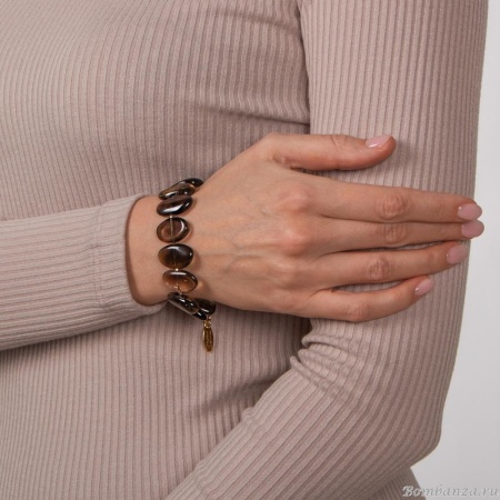 Браслет Lanzerotti, Sfarfallio, с раухтопазом и гематитом, LZ-24.01-106 коричневый