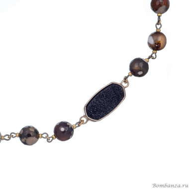 Колье Lanzerotti, Sfarfallio, агат, друза агата, LZ-24.01-104 коричневый