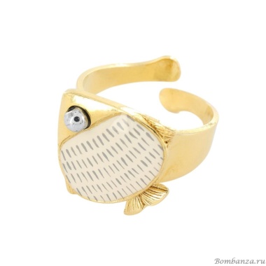 Кольцо TARATATA, Sushi, разъемное, со смолой и бусинами, TT-T25-06409-201 белый