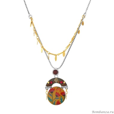 Колье TARATATA, Sirocco, со смолой, бусинами, стразами и агатом, TT-W24-07112-10M серебристый Колье TARATATA, Sirocco, со смолой, бусинами, стразами и агатом, TT-W24-07112-10M серебристый